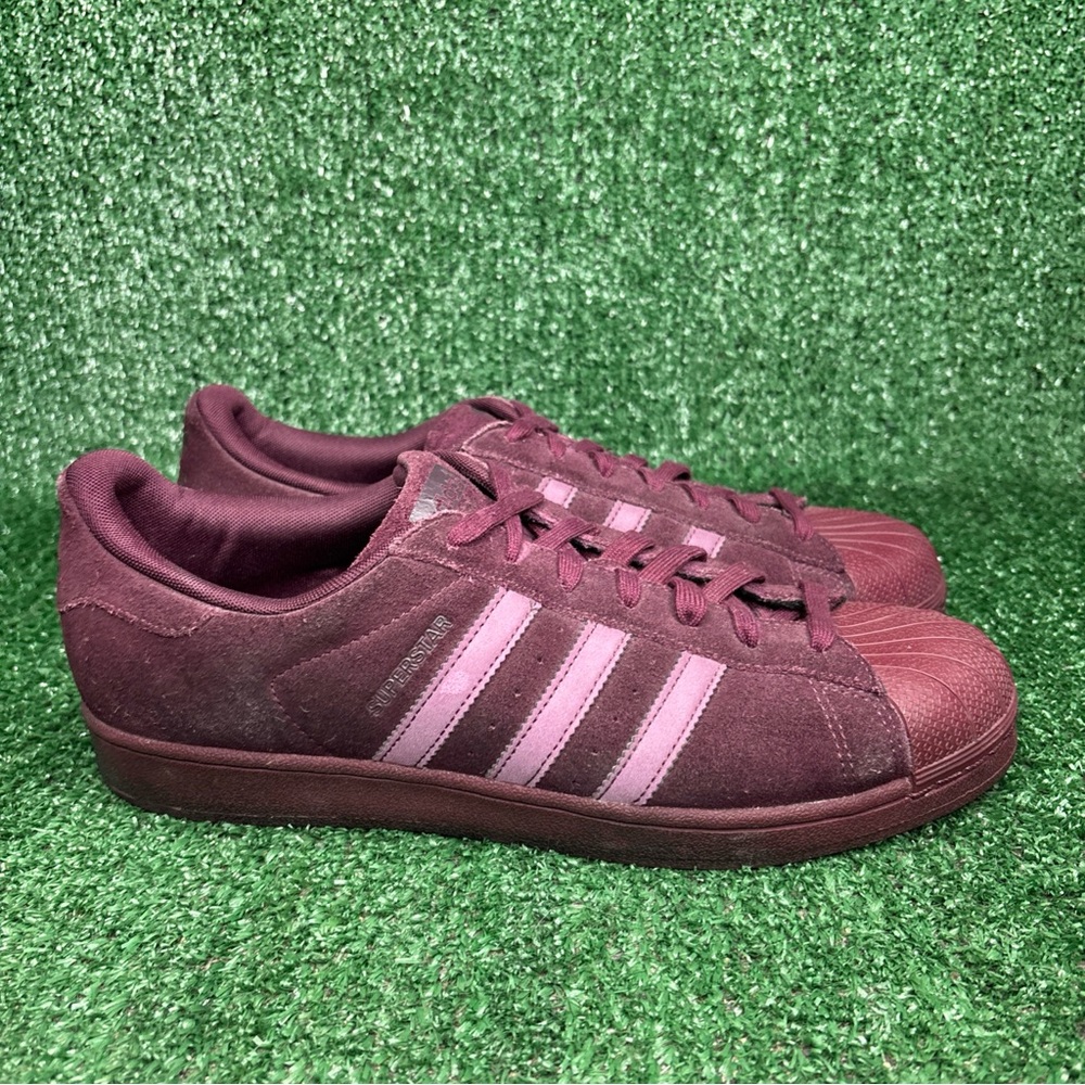 adidas Superstar Shoes Dark Purple Suede Shell‎ Toe BB8121 Mens Size 10.5